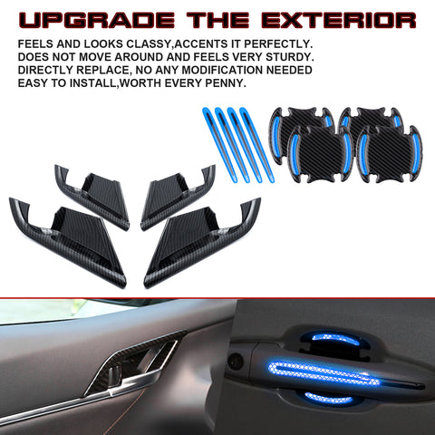 Set Inner + Exterior Door Handle Cover Trim Sticker For Camry 8th 2018 2019 2020 2021 2022 2023 2024