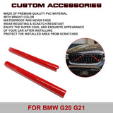 Front Grille Insert Trims Stripes, Front Center Kidney Grilles Trim Compatible with BMW 3 Series G20 G21 2020-2022 (Red)