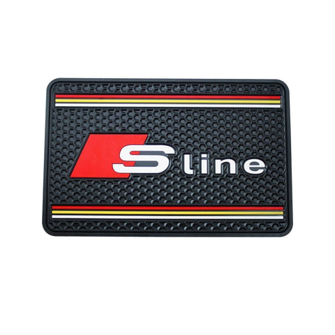Black S-Line Car Dashboard Non-slip Rubber Mat Sticky Phone Holder for Audi