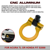 Set Gold Track Racing Aluminum Tow Hook Ring For Honda Fit Acura TL 2006-2008