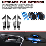 Set Red Inner + Exterior Door Handle Bowl Cover Trim For Toyota Rav4 2019-2024