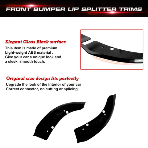 2X Black Bumper Corner Spoiler Splitter Trim For Charger SRT Scat Pack 2015-2019