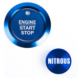 Blue Aluminum Engine Start + Cigarette Lighter NITROUS Button Trim For Ford F150