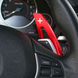 Steering Wheel Paddle Shifter Cover Trim, CNC Aluminum Alloy, Compatible With BMW 2 3 4 X1 X2 X3 X4 X5 X6 Series,F22 F23 F30 F31 F33 F34 F36 F32 F15 F16 F25 F26 F48 F39 (Red)