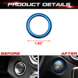 Aluminum Keyless Start Engine Stop Push Button Surrounding Ring Decoration Cover Trim Compatible with Mercedes Benz B C E S G CL SL ML GL CLA GLA GLC GLK GLS Class (Blue)