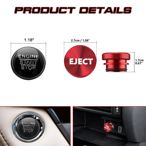 Set Aluminum Engine Start + Cigarette Lighter Eject Button Trim For Lexus IS200t