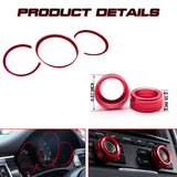 Red Dashboard Meter Frame Radio Navigation Switch Ring Covers For Porsche Macan