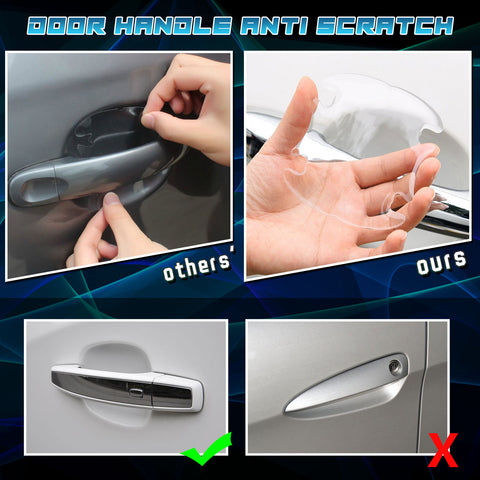 4pcs 3D Transparent Door Handle Protective Film Paint Guard Epoxy Resin Sticker Anti-Scratch Invisible Protection Film Anti-Collision Decal Compatible with Most Cars Trucks SUV