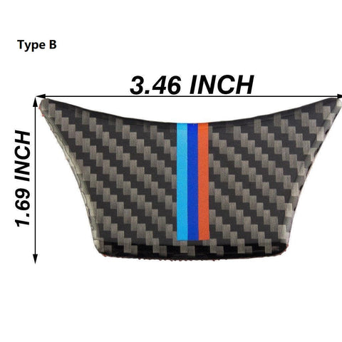 Carbon Fiber ///M Color Steering Wheel Trim Decal Decor Sticker for BMW 5 Series GT F07 F10 3.34’’ x 2.16’’/ 3.46’’ x 1.69’’