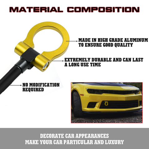 Gold Track Racing JDM Style CNC Aluminum Tow Hook For Chevrolet Camaro 2016-up