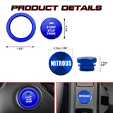 Blue Aluminum Engine Start + Cigarette Lighter NITROUS Button Cover For Toyota