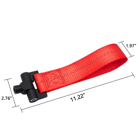 Red / Blue / Black JDM Style Tow Hole Adapter with Towing Strap for BMW X1 X3 X4 X5 X6 2 3 4 5 Fxx Series 2012+