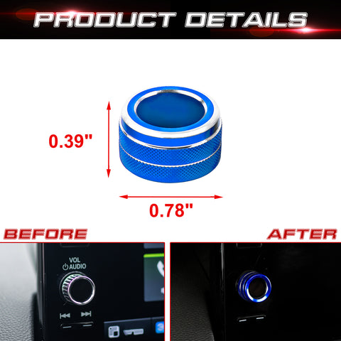 Blue Aluminum Navigation Switch Knob Ring Trim For Honda Civic 11th Gen 2022-up