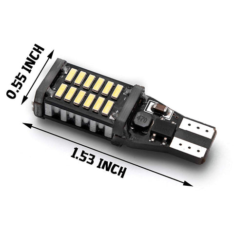 (2) Error Free White High Power T15 LED Bulbs For Back up Reverse Lights 912 921 T10