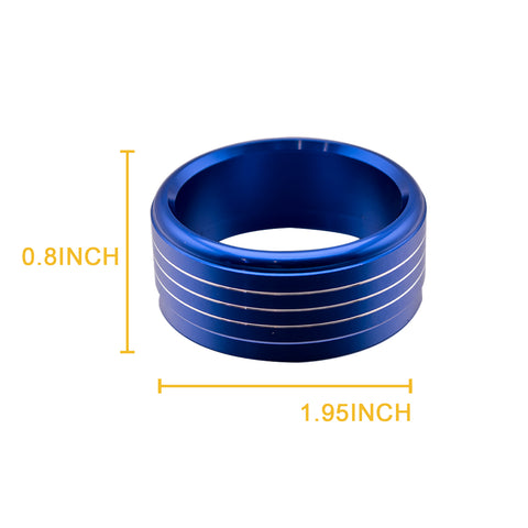 3pcs Blue/ Red/ Silver Aluminum Air Condition Switch Knob Volume Control Knob Ring Cover Trim for Subaru Imprea WRX STI 2014+
