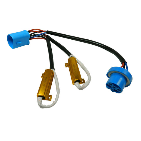 2pcs Error Free 9007 9004 LED Headlight Bulb Load Resistor Kit, HID Relay Harness Decoder CAN-bus Anti Flicker Hyper Flash Wiring Canceler