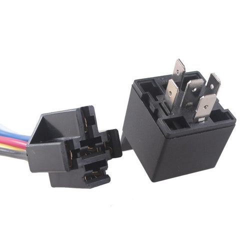 Automotive 5-Pin 30/40A 12V SPDT with Interlocking Relay Socket Wiring Harness, Bosch Style