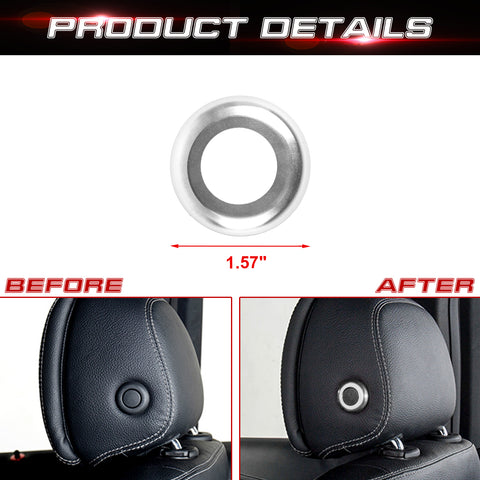 1.57" Silver Front Seat Headrest Button Ring Trim For W205 2015-21 X205 2016-22