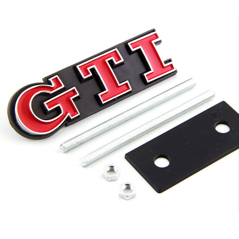 1x GTI Front Grille Badge for Volkswagen VW GTI GOLF MK1 MK2 Grill Chrome Auto Emblem Red