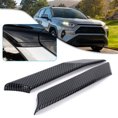 Exterior Rear Door Window C Pillar Post Anti Scratch Cover Trim For Toyota RAV4 2019 2020 2021 2022 2023 2024, Crabon Fiber Pattern