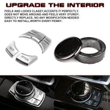 Black Interior Multi-Media IDrive 7-Buttons Cover Trim For BMW 2 3 4 5 Series