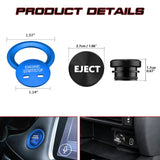 Blue Engine Start + Black Cigarette Lighter Eject Button Cover For Chevrolet GMC