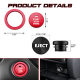 Alloy Engine Start + Black Cigarette Lighter Eject Button Trim For Toyota Camry