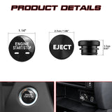 Real Carbon Engine + Black Cigarette Lighter Eject Button Trim For Chevrolet GMC