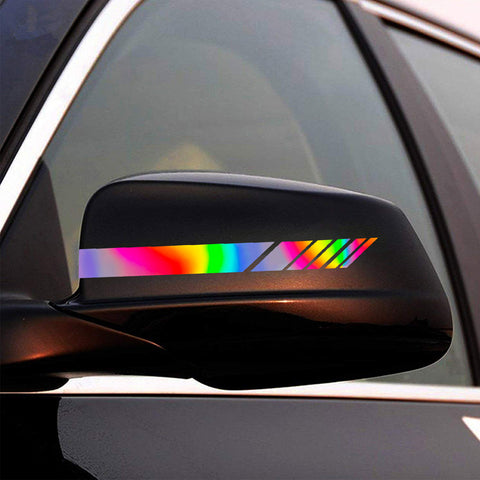 Neo Rearview Mirror Reflective Stripe Vinly Pre-cut Decal Stickers Universal Fit