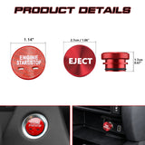 Red Carbon Engine Start + Cigarette Lighter Eject Button Trim For Chevrolet GMC