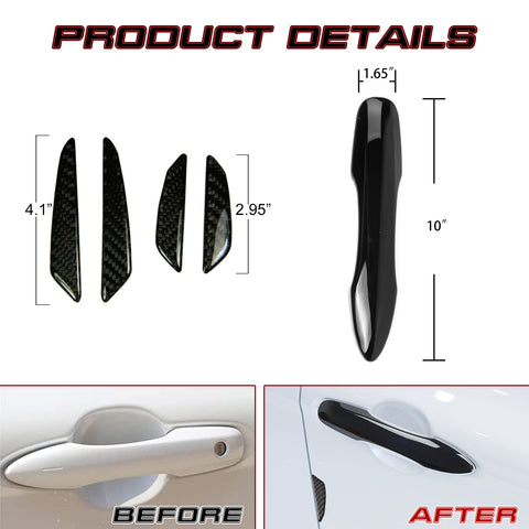 Glossy Black Smart Door Handle+Door Edge Protect Trim For Toyota Camry 2018-2024