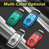Soft TPU Leather Full Protection Smart Remote Key Fob Cover Case Holder Compatible with Mercedes E S Class 3 Button,Green