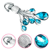 Blue / Pink / Red Universal Fit Car Key Chain Ring, Water-drop Shining Crystal Jewelry Keychain Bling Diamond Key Holder Ring, Cute Decoration Accessories