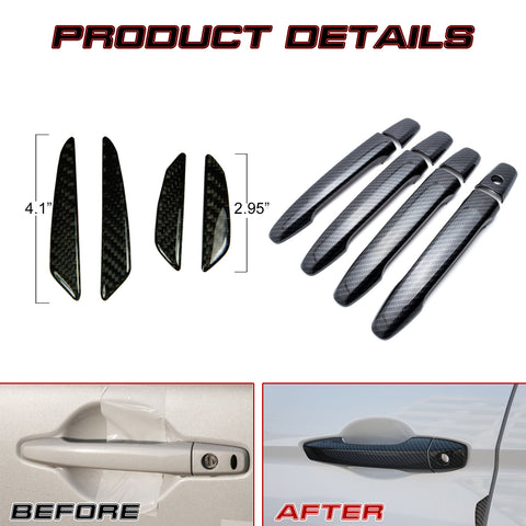 Door Handle+Carbon Fiber Door Edge Protect Trim For Mitsubishi Lancer 2008-2017