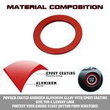 Red Engine Start Push Button Ring Cover For Honda Civic Accord 10th Fit 2021-22