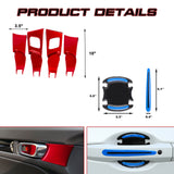 Red Inner + Exterior Door Handle Bowl Cover Trim For Honda Civic 11th Gen 2022+