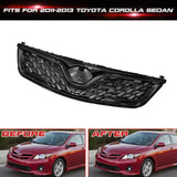 For 2011-2013 Toyota Corolla 4dr Sedan Black Front Upper Grille Cover Molding
