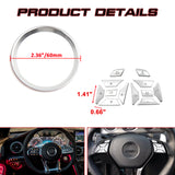 Silver Steering Wheel Button Logo Frame Ring Cover Trim For Benz E C GLK Class