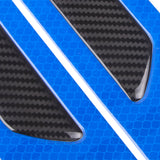 Blue Reflective Carbon Fiber Car Side Door Warning Protector Guard Decals 11.6"