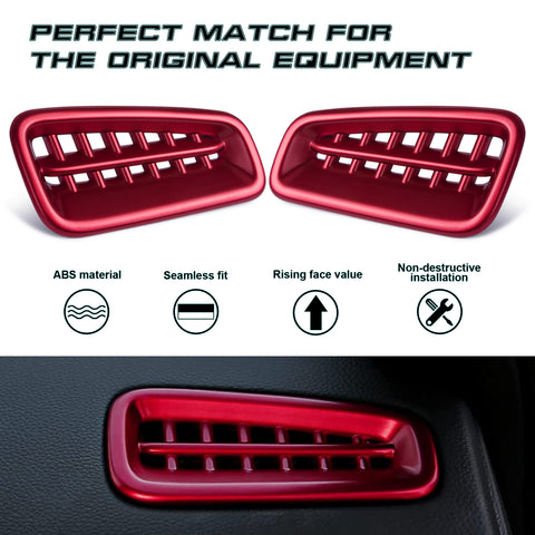 Interior Dashboard Side AC Air Outlet Frame Cover Trim For Honda Civic 11th Gen 2022, Red