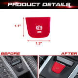 Car Interior Parking Brake P Button Switch Knob,Handbrake Button Frame Decoration Cover Sticker Compatible with Porsche Macan 2014-2021 (Red)