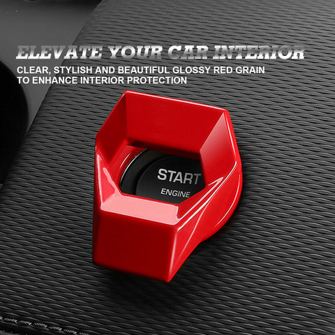 1.5" Red Diamond Aluminum Engine Start Stop Push Button Switch Ring Trim Cover