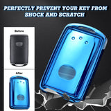 Blue Soft TPU Full Protect Remote Smart Key Fob Cover Case For Mazda 3 2019-2021