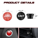 Red Carbon Engine + Black Cigarette Lighter Eject Button Trim For Chevrolet GMC