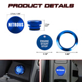 Blue Aluminum Engine Start + Cigarette Lighter NITROUS Button Trim For Ford F150