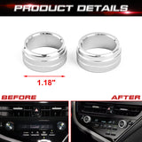 2pcs Silver Air Condition Switch Ring Decor Overlay Trim For Toyota Camry 2021+