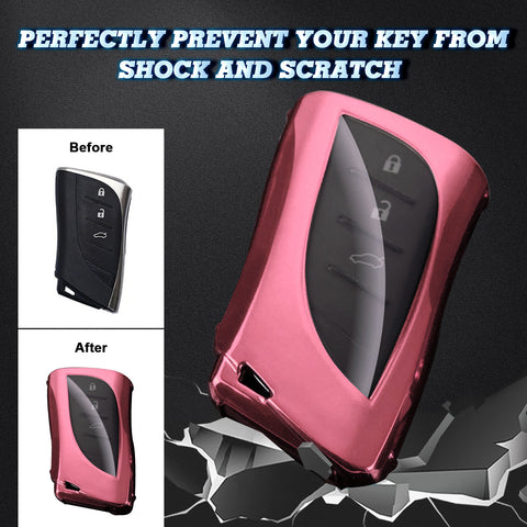 Pink Soft TPU Full Protect Remote Control Key Fob Cover For Lexus ES350 2018-up