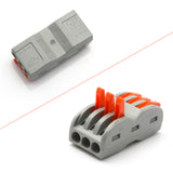 10pcs Lever Nut Wire Connector Compact Splice Wiring Connector Lever-Nut 3 Conductor for 3 Circuit Inline 28-12 AWG