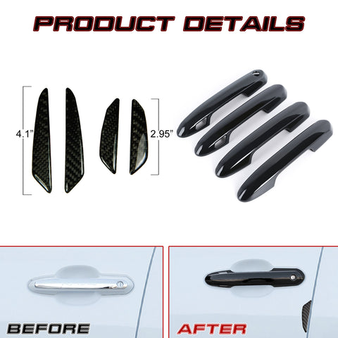 Glossy Black Smart Door Handle+Door Edge Protect Trim For Toyota Rav4 2019-2024