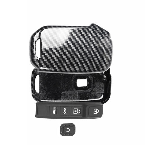 5-Button Carbon Fiber Look Full Protect Remote Key Fob Cover For Kia Niro 2018+